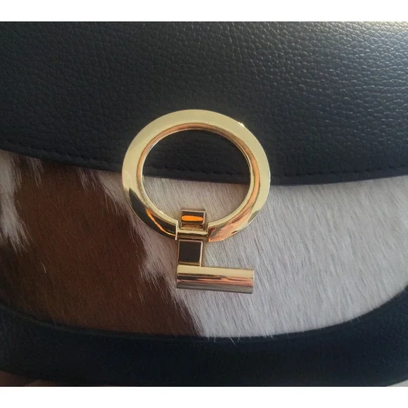 Charlie Leather Adeluccina Black Leather & Fur SM/Med Shoulder Bag/Crossbody-NWT - Picture 10 of 13